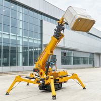 Mini-grue araignée de 2 tonnes avec flèche télescopique et chenilles en caoutchouc pour travaux sur site