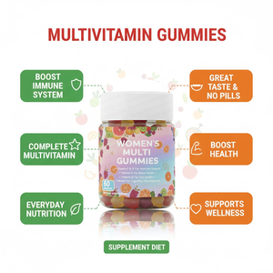 Women's Daily Gummy Multivitamins 16 <strong>Vitamins</strong> &amp; Minerals Energy Metabolism <strong>Hair</strong> Skin &amp; Nails - Product Image 3