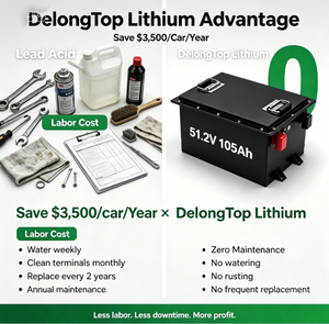 Pengisian Cepat 2-3 Jam 48V 100Ah 51.2V 105Ah Baterai LiFePO4 untuk Shuttle Resort, Minitimasi Waktu Mati Sistem, Aplikasi Bluetooth, Musim Panas Australia - Product Image 4