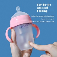 Biberon Nouveau-né en Silicone et PP à Large Col Anti-Coliques et de Sevrage du Lait Maternel