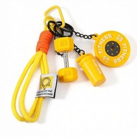 Porte-clés de sport personnalisé en corde tressée faite à la main, avec haltères, kettlebells et accessoires de fitness, pour sac à dos et salle de sport
