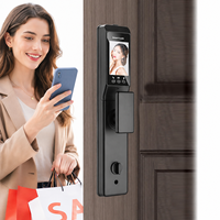 Serrure intelligente à déverrouillage à distance en alliage d'aluminium, serrure biométrique, serrure à empreintes digitales, mot de passe, carte-clé