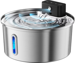 3.2L Stainless Steel Pet Water Dispenser Window Lithium Battery Wireless <b>Cat</b> Water <b>Feeder</b> Cross-Border Use Food - Product Image 1