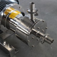 Mélangeur en ligne à cisaillement élevé monophasé en acier inoxydable SUS316L de qualité chimique et alimentaire avec moteur et pompe 220V AC
