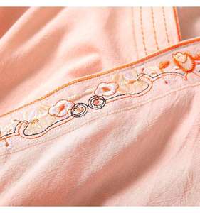 <span class=keywords><strong>M</strong></span>-3XL シノワズリ刺繍 文芸風 コットンリネン ルーズシャツ プルオーバー タイアップ 春夏 ティードレス トップス - Product Image 4