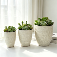 Nouvelle jardinière en céramique au design texturé, finition émaillée de haute qualité, écologique et durable pour la décoration de la maison et du jardin