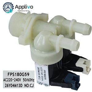 Válvula Solenoide Doble de Entrada de Agua para <span class=keywords><strong>Lavadora</strong></span> FPS180G59, Compatible con Jinling Candy <span class=keywords><strong>Hoover</strong></span> 220-240V 50/60Hz, Reemplazo de 2 Vías - Product Image 1
