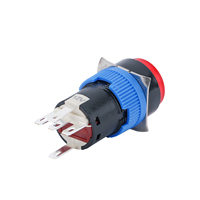 LAS16 PA66 saklar tombol tekan plastik bulat reset On Off green12 V/24V kuning hijau merah oranye