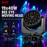 19*40W RGBW 4-en-1 Bee Eyes Moving Head avec fonctions de focalisation, teinture, zoom, wash, beam et spot, contrôle DMX sans fil pour concert