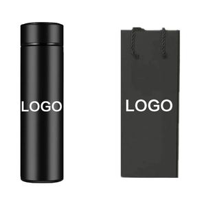 Bouteille d'eau intelligente personnalisée en acier inoxydable carrée avec affichage numérique de la température, design moderne, logo personnalisé pour les entreprises - Product Image 3