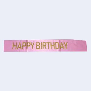 Decoración de Fiesta de Cumpleaños, Pancarta Rosa con Letras Doradas Rectangulares de Plástico para Interiores - Product Image 3
