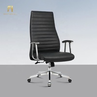 Chaise de bureau de direction en cuir de haute qualité, très vendue, avec dossier haut et accoudoirs pour l'étude
