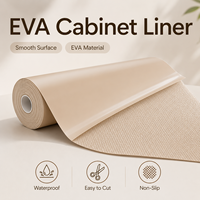 Tapis de protection pour tiroirs et étagères en EVA, surface lisse beige, antidérapant, imperméable, facile à découper, pour rangement de cuisine