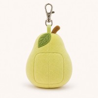 Porte-clés en peluche mignon en forme de poire AI avec motif nuage et étoile, en coton PP, 12 cm, en polyester doux, oreilles mobiles, pour enfants et adultes, cadeaux de fête