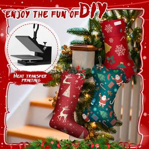 Calcetines de Navidad Lisos para Sublimación, Artículos Blancos para Sublimación, Diseño de Hueso de Perro y Pata de Gato, Calcetines Blancos para Sublimación, Calcetines Colgantes para Sublimación - Product Image 5