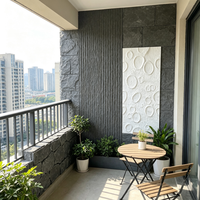 Panel de Pared de Piedra de PU Ligero e Impermeable, Revestimiento de Piedra Artificial de Poliuretano 3D para Decoración de Hoteles y Villas