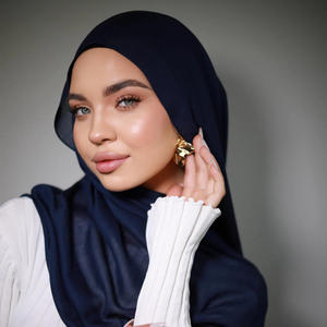 Offre Spéciale léger rayonne Modal coton Hijab respirant tissé écharpe couleur bloquant multifonction pour les musulmans - Product Image 2