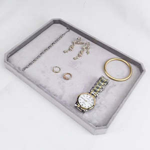 Flannel Velvet Velour biểu tượng tùy chỉnh đồ trang sức tổ chức phục vụ khay cho đồng hồ Bangle Vòng cổ nhẫn đồ trang sức hiển thị trình bày - Product Image 2