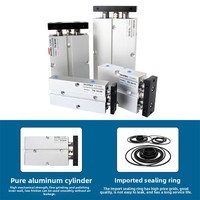 Micro TN10/20/25/32X20X30X40X50-S Conjunto completo de estructura de pistón de cilindro neumático de doble eje TDA pequeño