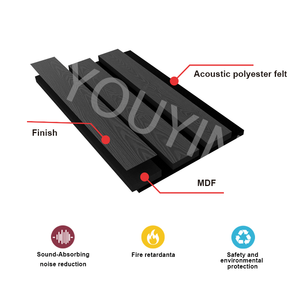 Akupanel Tấm Len Gỗ Tự Nhiên Khuếch Tán Phòng Thu Tấm Âm Thanh Có Rãnh Tấm Cách Âm Mdf - Product Image 2