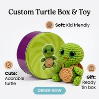 Kit de crochet pour débutants - Fabriquez un amigurumi tortue - Ensemble de démarrage DIY facile - Crochets ergonomiques - Yeux de sécurité - Fil en coton/nylon