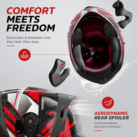 Casque Moto Flip-Up ABS pour Hommes, Femmes et Adultes – Casque de Sécurité Moto avec Double Visière – Casque de Motocross – Casque Moto – Casco de Moto