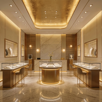 Maßgefertigte Luxus-Schmuckvitrine aus Edelstahl mit Sicherheitsglas und LED-Beleuchtung für Juweliergeschäfte und Einkaufszentren