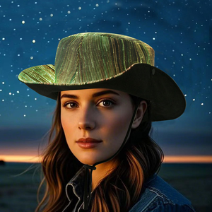 Sombrero Fedora Vaquero con Luces LED Intermitentes para Adultos, para Fiestas y Graduaciones, con Lentejuelas Plateadas y Borde LED RGB, Diseño Nuevo y Único - Product Image 5