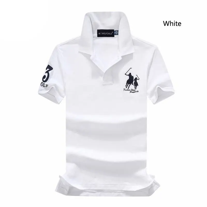 Camisetas de alta gama a la moda para hombre, Polo 100% de algodón y poliéster de Color sólido, Polo de Golf liso, camiseta en blanco