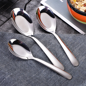 Cuchara de acero inoxidable 304, cuchara de alimentación para niños, cuchara de fondo plano, cuchara de postre, cuchara coreana, cuchara de mango largo, suministros para hoteles - Product Image 4