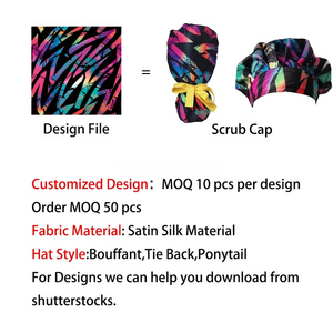 Gorro Quirúrgico con Estampado de Dibujos Animados, Gorro de Enfermería para Cabello Largo y Cola de Caballo, para Enfermeras, Doctores, Dentistas, Veterinarios - Product Image 2
