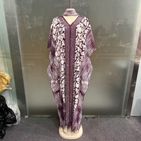 Nouvelle Tendance : Kaftan Boubou Ethnique Ample à Col en V, Imprimé Africain Noir et Blanc, en Polyester Infroissable, avec Dentelle, Grande Taille, Élégant pour Soirée