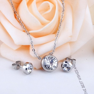 Parures de boucles d'oreilles et colliers africains pour femmes en acier inoxydable avec zircon cubique, bijoux de corps bohèmes - Product Image 6