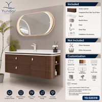 Ensemble de meubles de salle de bain en bois de 100 cm Y50124