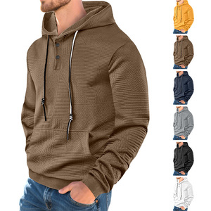 Sweat-shirt à capuche de couleur unie pour hommes, coupe ample, boutonné sur le devant, haut décontracté pour les loisirs, disponible en grande taille - Product Image 3