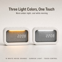 Jam Alarm Lampu Bangun Tidur dengan 16 Suara White Noise, Alarm Ganda, Lampu Tidur untuk Melatih Tidur Anak, Pabrik Lampu Malam