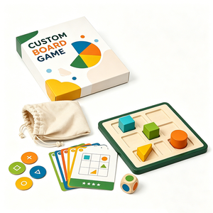 เกมกระดานไม้แบบกำหนดเอง เป็นมิตรกับสิ่งแวดล้อม เกมโต๊ะแบบกลุ่ม เกมโต้ตอบ บรรจุภัณฑ์แบบกำหนดเอง ชิ้นส่วนประกอบ เกมฝึกอบรมเชิงการแข่งขัน - Product Image 5