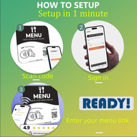 Carte de menu NFC QR Code en époxy imperméable, plaque d'affichage intelligente avec support amovible pour système de commande numérique de restaurant