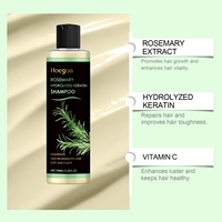 HOEGOA Vegan Rosemary Hydrolyzed Keratin Shampoo Berbasis Tumbuhan untuk Mengontrol Minyak, Menutrisi, Melembapkan, Memperbaiki, Menambah Volume, dan Menyegarkan
