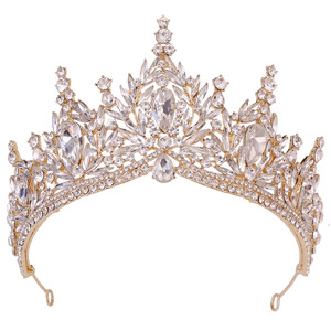 Commercio all'ingrosso nuovo design corona di foglie di cristallo <span class=keywords><strong>5</strong></span> colori strass da sposa corona diadema - Product Image 2