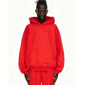 Heavyweight pullover hoodie oversized loose-fitting drop-shoulder <b>streetwear</b> unisex puff print cobweb clothing manufacturers - Product Image 4