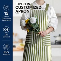 Tablier de cuisine personnalisé en polyester-coton, réutilisable, écologique et durable, pour adulte, cuisinier, flexible et confortable à porter