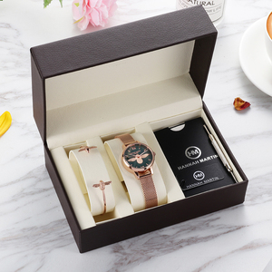 Ensemble montre-<span class=keywords><strong>bracelet</strong></span> à quartz pour femmes, <span class=keywords><strong>maille</strong></span> en acier inoxydable, décontracté - Product Image 2