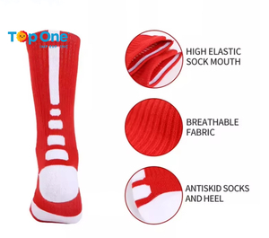 Top One Calcetines de baloncesto personalizados de buena calidad Calcetines de baloncesto de tubo medio Calcetines de élite Baloncesto - Product Image 2