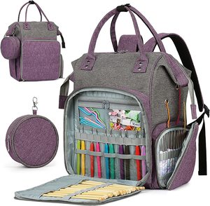 Custom chunky yarn hand knit bags Hooks Needles Backpack knitting bag yarn storage Bag