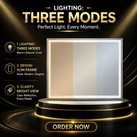 Miroir de salle de bain LED certifié UL, 28 x 20 pouces, rétroéclairé, avec commande tactile et lumière à intensité variable, pour hôtel et appartement