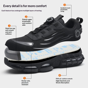New 2025 Custom Steel Toe Smart Button Anti-smashing <b>Work</b> Shoes Waterproof Magnetic <b>Boots</b> Shoes for <b>Men</b> Lightweight - Product Image 2