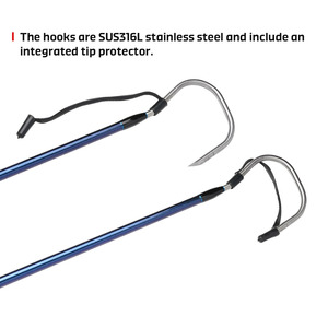 Gaffa NOEBY Voyager in Fibra di Carbonio 4'8''/143cm, Asta in Fibra di Carbonio, Gancio Resistente Oltre 100KG per <span class=keywords><strong>Pesca</strong></span> d'Altura - Product Image 3