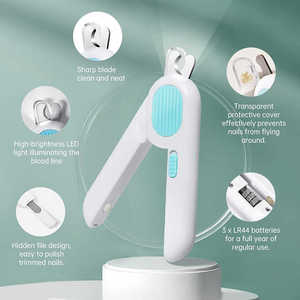 เครื่องตัดเล็บสัตว์เลี้ยงมืออาชีพ ทำจากสแตนเลส พร้อมไฟ LED ดีไซน์เพื่อความปลอดภัย และตะไบเล็บ - Product Image 5