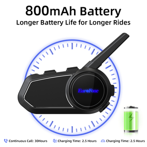 Intercomunicador impermeable para casco de motocicleta, interfono para motocicleta con <span class=keywords><strong>Bluetooth</strong></span>, manos libres, para hablar con música compartida y Radio FM - Product Image 2